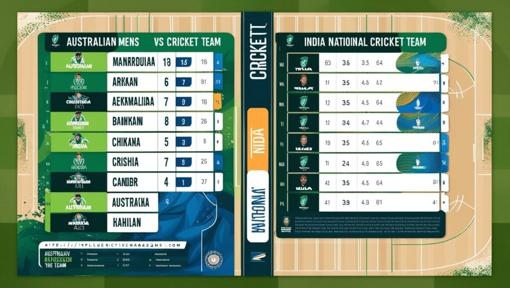 Australian Men’s Cricket Team vs India National Cricket Team Match Scorecard