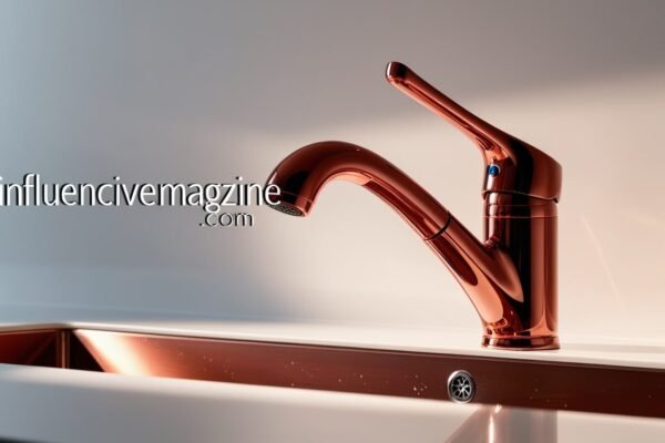 Red Copper Articulated Kitchen Faucet