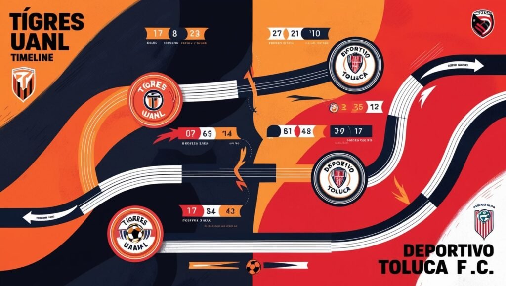 Tigres UANL vs Deportivo Toluca F.C. Timeline