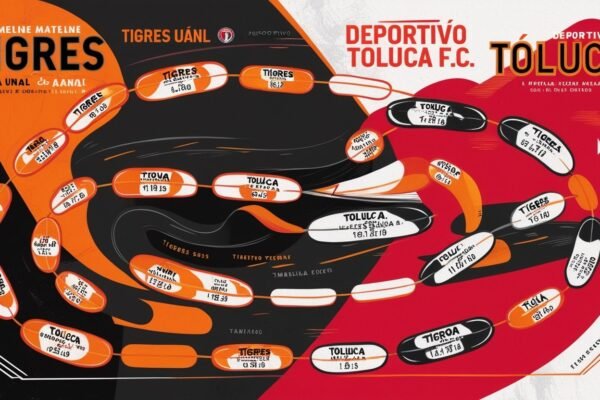 Tigres UANL vs Deportivo Toluca F.C. Timeline