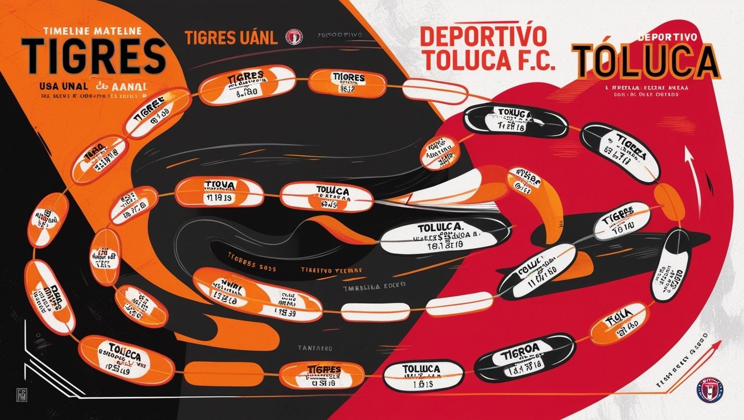 Tigres UANL vs Deportivo Toluca F.C. Timeline