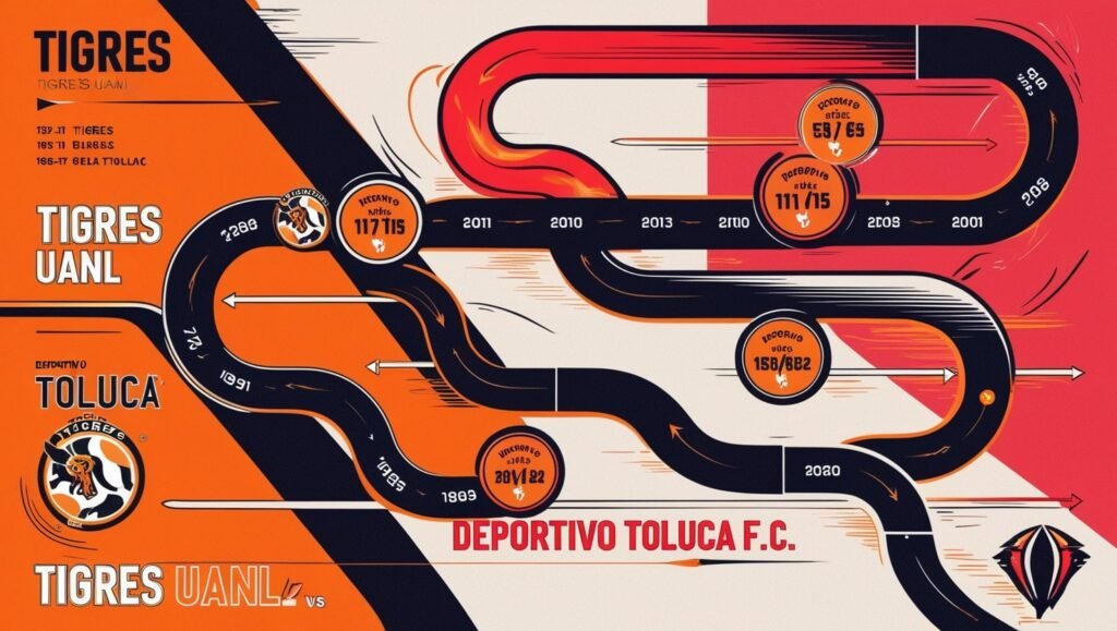 Tigres UANL vs Deportivo Toluca F.C. Timeline